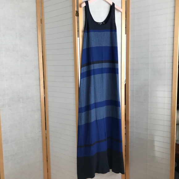 Vince Dresses & Skirts - Size Large Vince Tank maxi dress striped blue grey